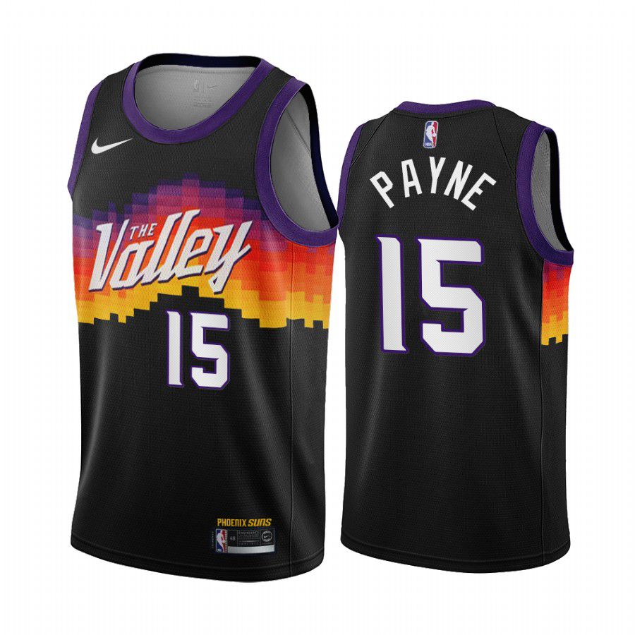 Men Phoenix Suns 15 cameron payne black city edition the valley 2020 nba jersey